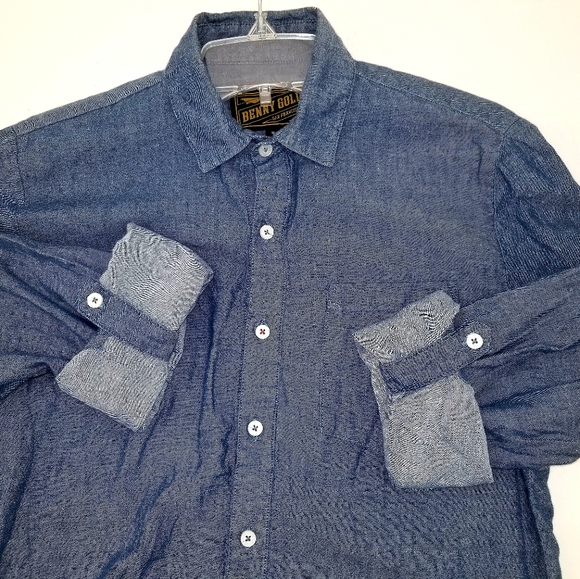 Men's Benny Gold Long Sleeve Blue Shirt - Picture 4 of 9